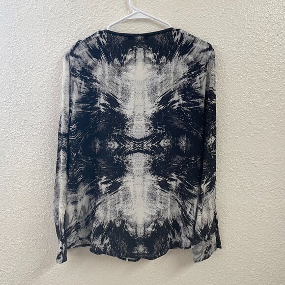 Tart Krista Button-Down Silk Blouse - Abstract - Black Multi - Picture 6 of 6